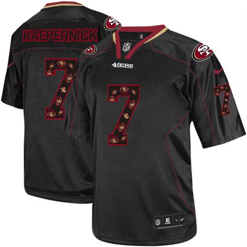 Men's Elite Colin Kaepernick Nike Jersey New Lights Out Black - #7 NFL San Francisco 49ers